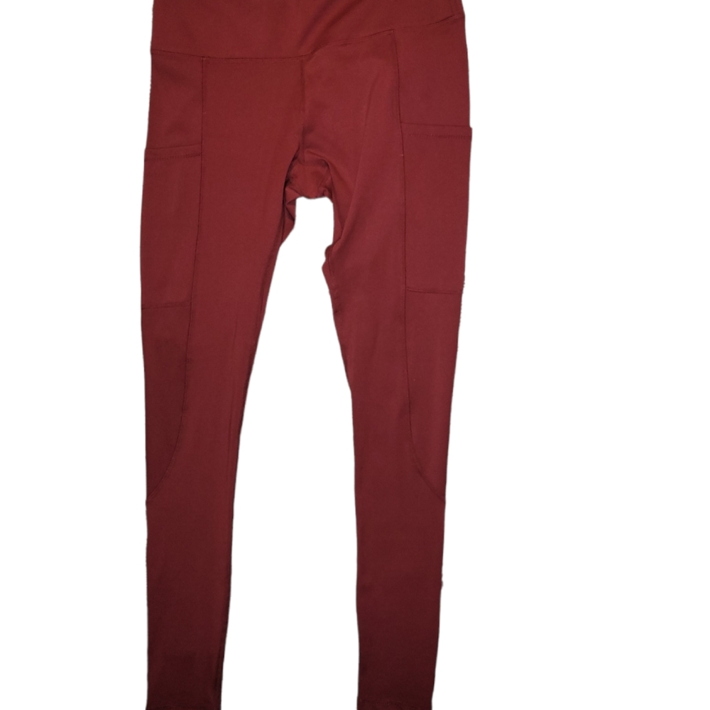 Dark red workout leggings